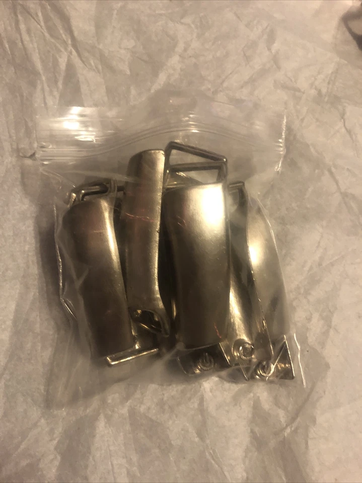 "Paquete de 10 hebillas de cinturón plateadas con barra de talón de 3/4"" X 2,5"""  Foto 4 de 4