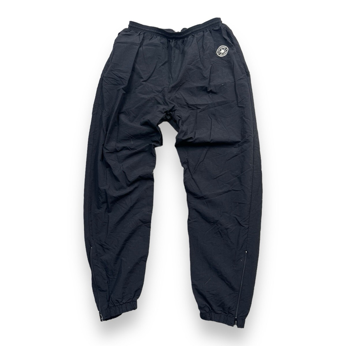 Vintage 90s USA Made Converse Windbreaker Track Pants Black Nylon