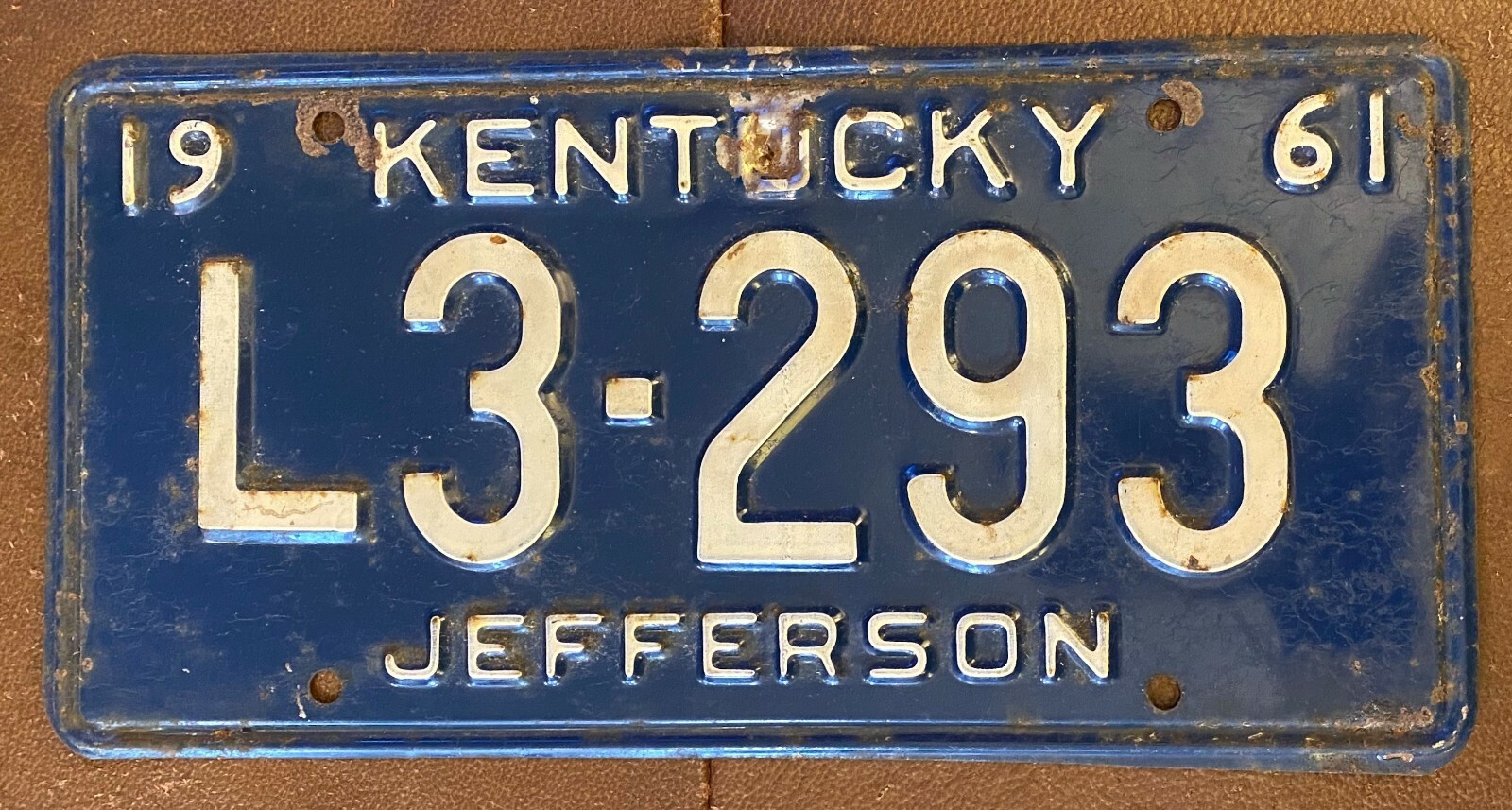 Kentucky 1961 JEFFERSON COUNTY License Plate L3293 eBay