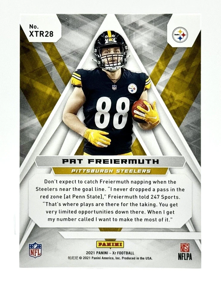 2021 Panini XR Xtreme Rookies Blue Pat Freiermuth RC 79/99 Pittsburgh Steelers - Image 2 of 2