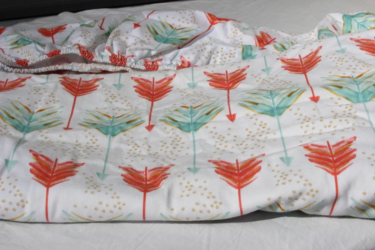 Coral and teal sales arrow crib bedding