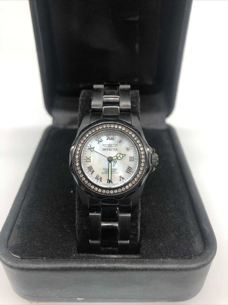 Invicta 4784 Swiss Quartz Diamond Black Stainless Steel  display picture 3