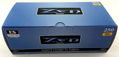 1 Box Zen Smoke White Light 100 mm 100's Cigarette Filter 250 Tubes - 3131-1