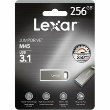 USB 3.1 Lexar 256GB Flash Drive JumpDrive M45 Memory Stick 250MB/sLJDM45-256ABSL