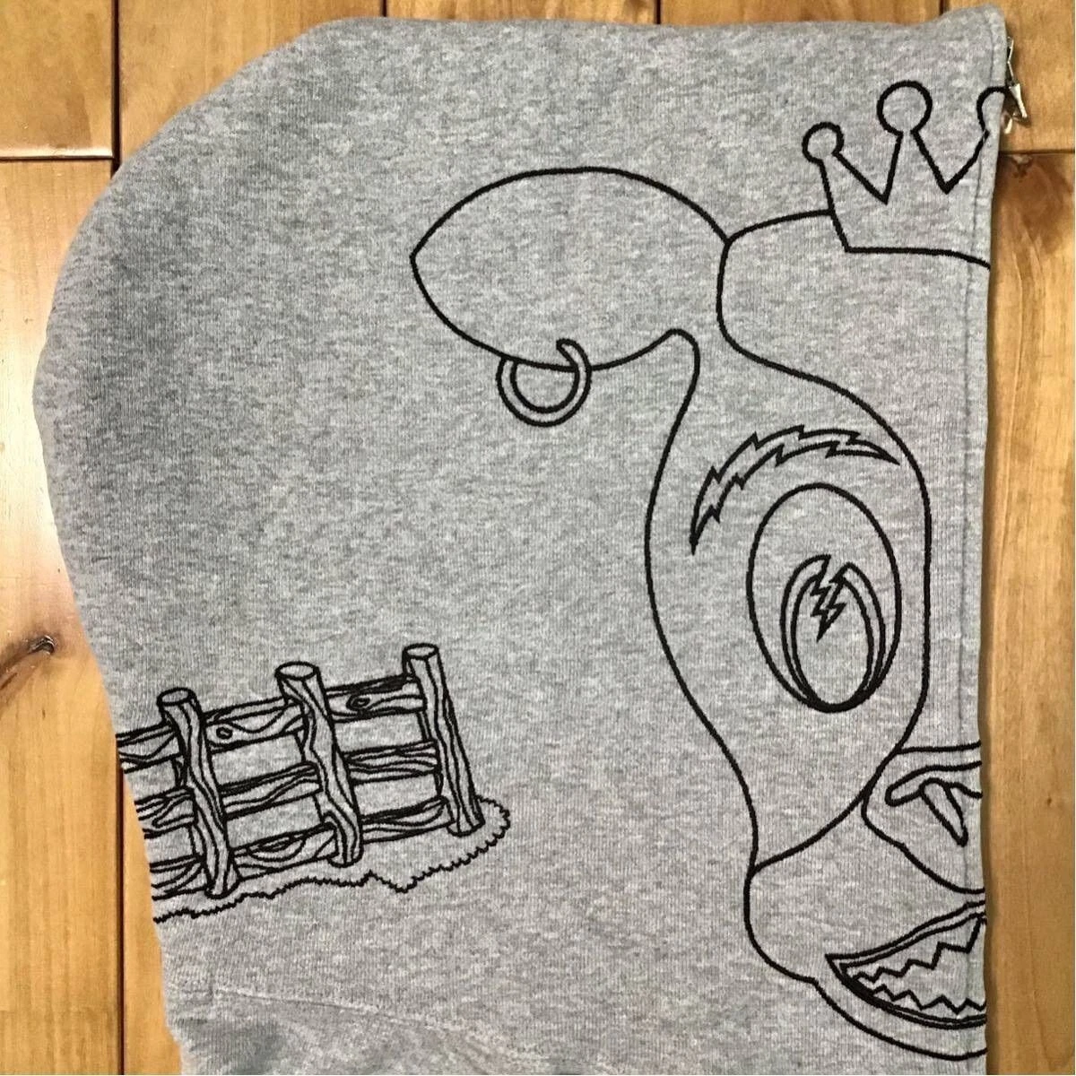 A BATHING APE (BAPE) Felpa con cappuccio BAPE Holstein full zip uomo M taglia A scimmia da bagno mucca grigio Mede in Giappone