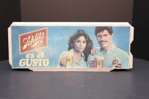 Vintage Schlitz Beer Sign Light Lamp Es El Gusto Couple Bar Advertising
