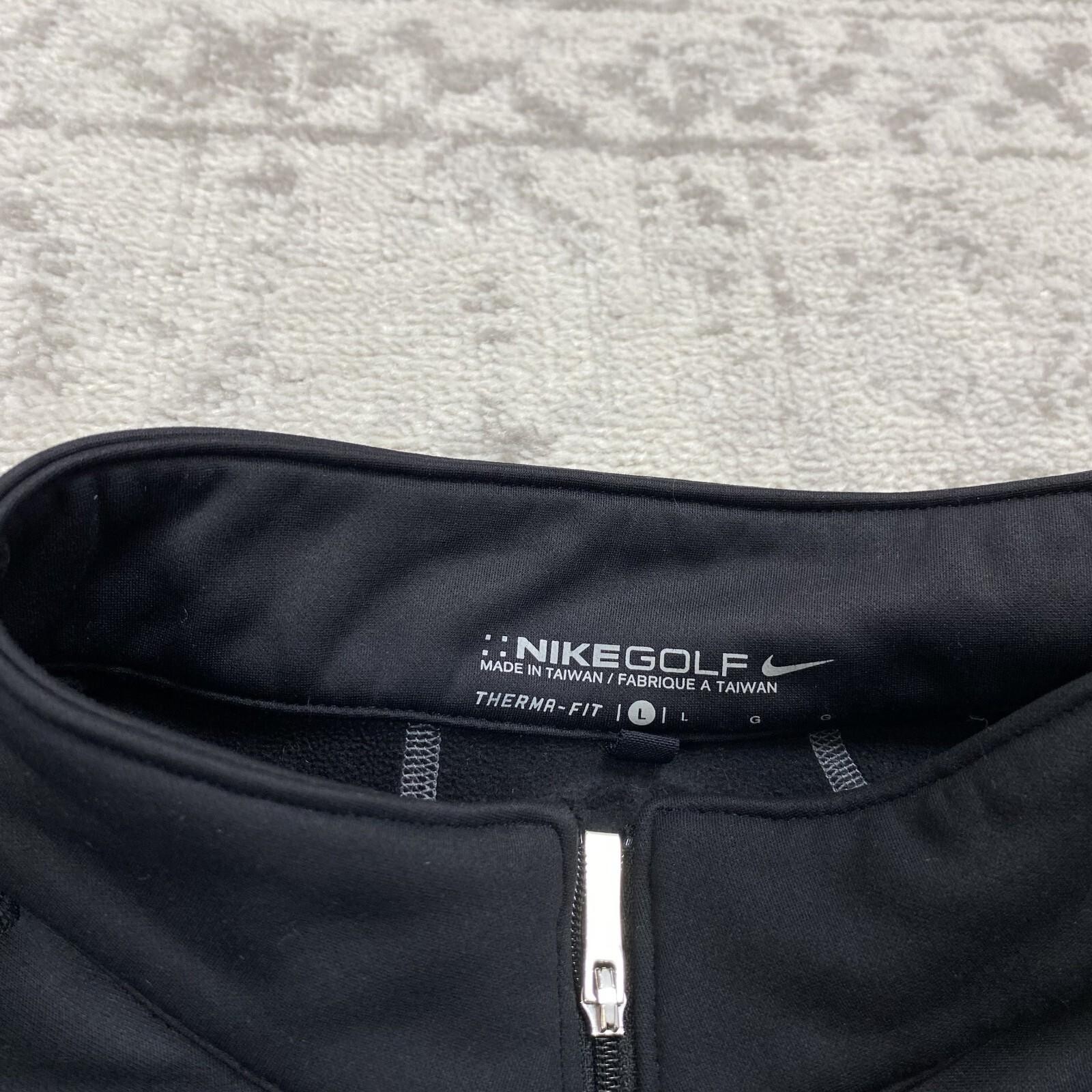 Nike Dri Fit Golf Sweater Mens Stay Warm Therma-Fit Black Shirt Gray Size Large thumbnail 4