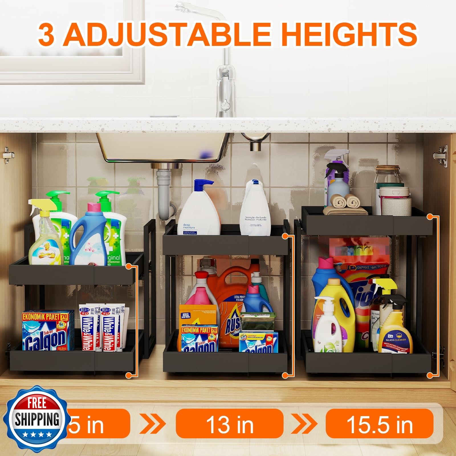 Golener 2-Tier Expandable Pull Out Cabinet Organizer - Pull-Out Drawers for K