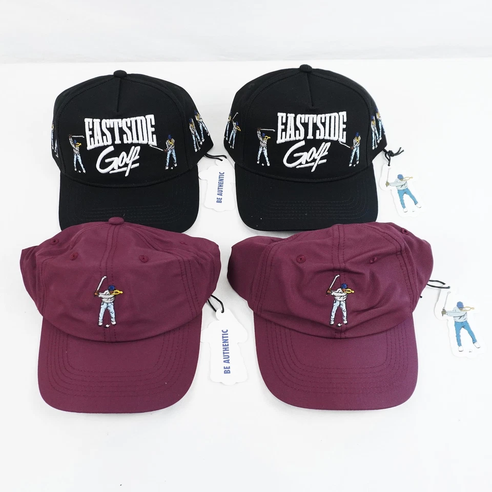 Eastside Golf 5-Panel Hats & Baseball Caps In Red & Black - One Size Lot of 4