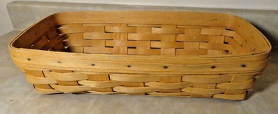Vintage 1999 Longaberger Wooden Basket Gathering / Breadbasket 14.5'' x 7.5''