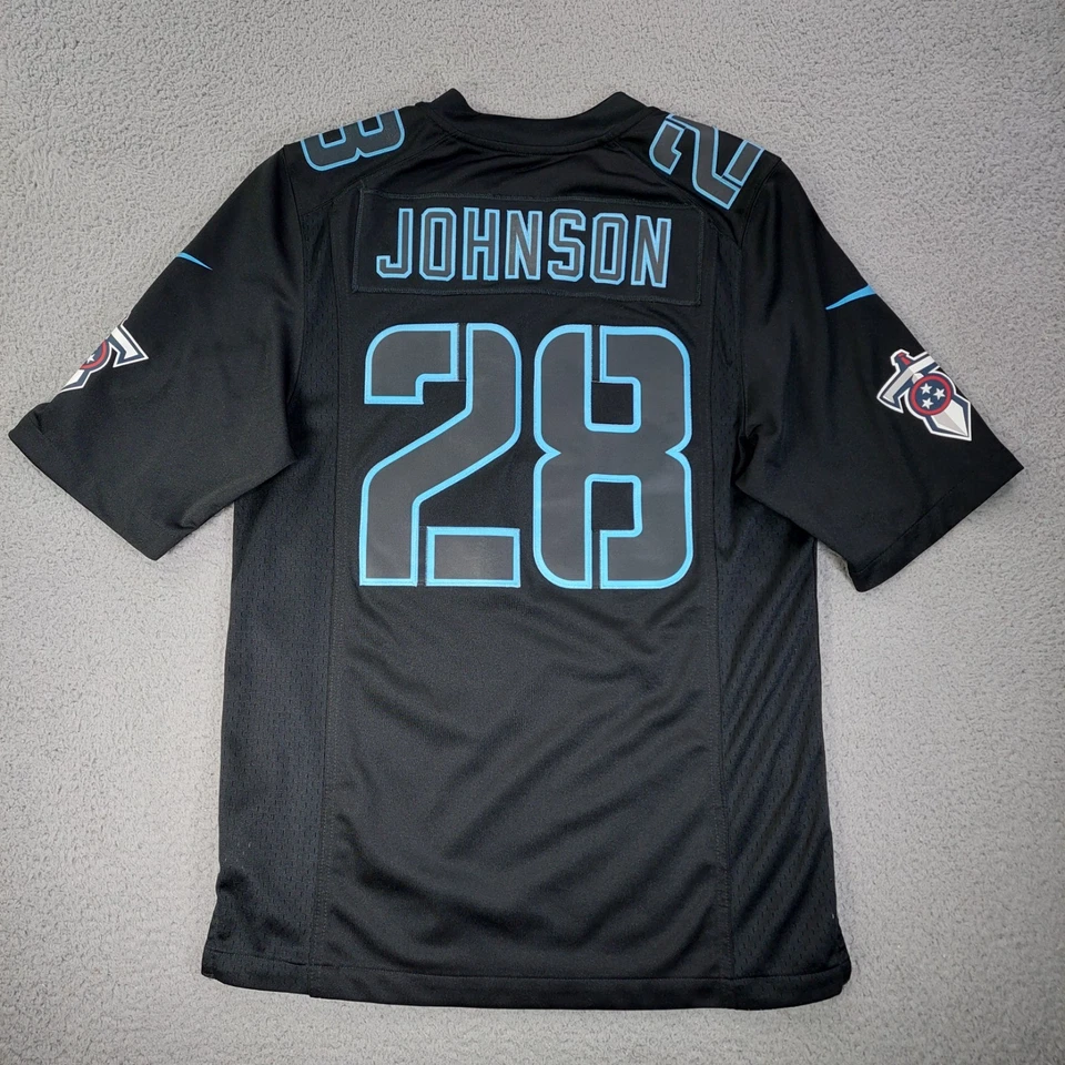 Мужская футболка Nike On Field Jersey Tennessee Titans No28 Chris Johnson размер Small черная - Изображение 2 из 4