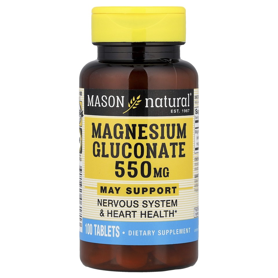Magnesium Gluconate, 550 mg, 100 Tablets