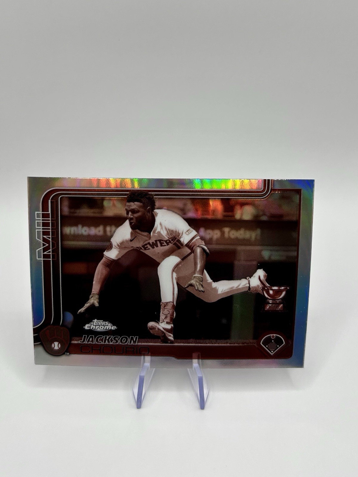 Topps 2025 Chrome Jackson Chourio Sepia Refractor #262 Rookie Milwaukee Brewers