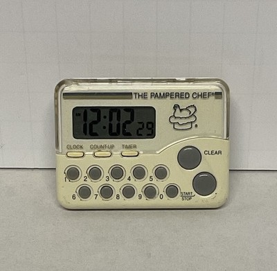 Pampered Chef Digital Clock Timer Model #1900 Magnetic Clip Retired New Battery