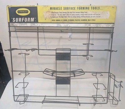 RARE VINTAGE SURFORM STANLEY TOOLS METAL MERCHANDISE  DISPLAY RACK 22.5''X22'' 