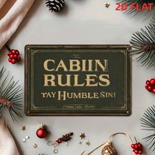 Vintage Cabin Rules Metal Sign Farmhouse Cabin Decor Gift For Outdoor Lovers