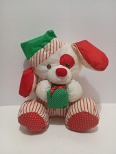 VTG Fisher Price Christmas Puppy Dog Puffalump Nylon Plush 1991