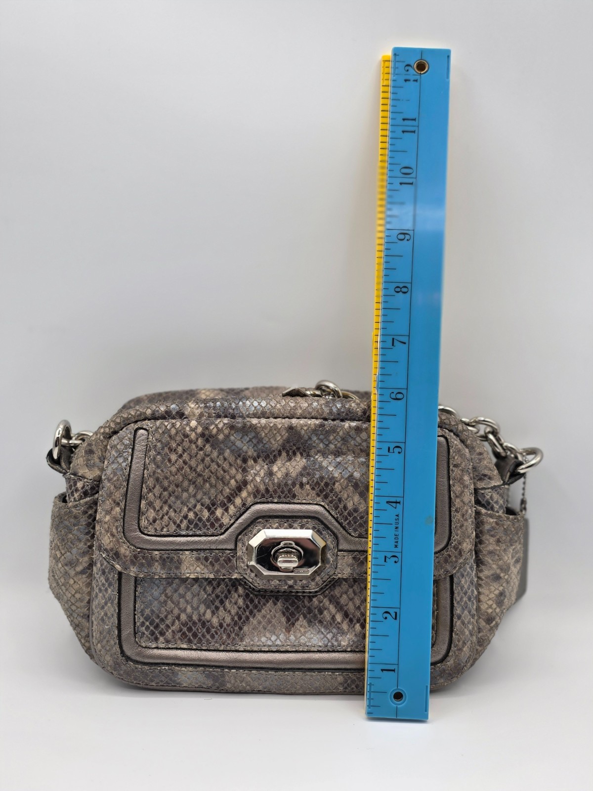 Coach Campbell SilverGray Python Exotic Snakeskin… - image 10