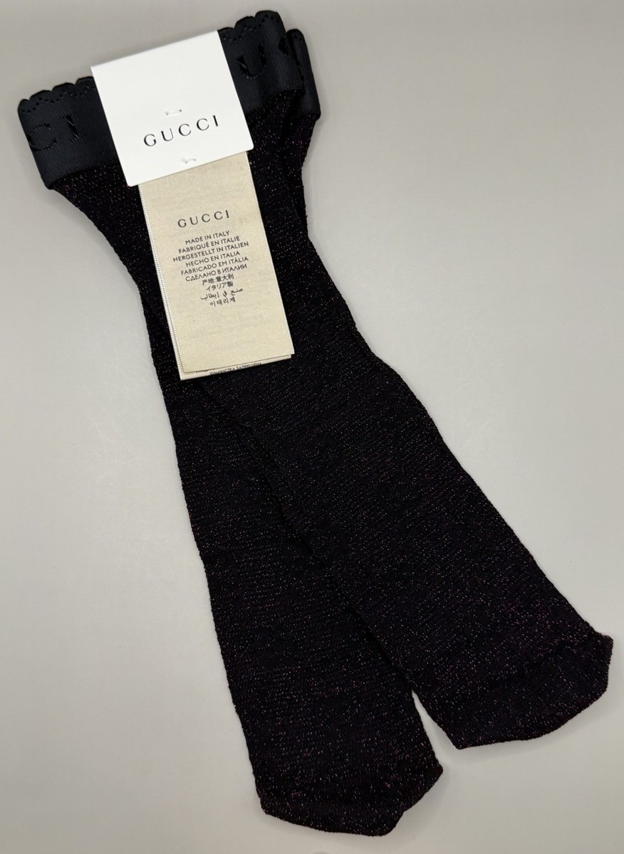 Gucci Socks Lit Lux GG Net Magenta Womens Size S 8 (18-20cm) Authentic