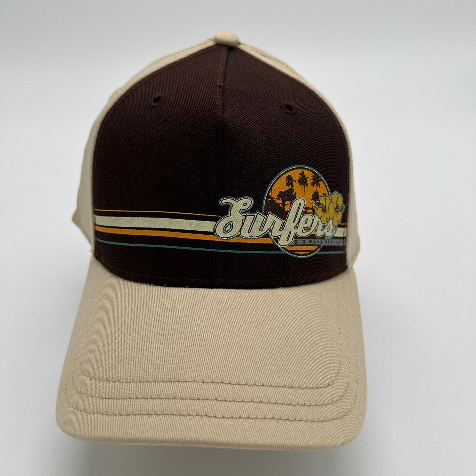 Surfers Big Wave Destination Hat HYP New York Khaki Brown Twill Cap