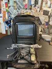 Sansui TV VCR COM0961B 9" Color CRT Retro VHS Combo Portable Gaming AC DC Remote