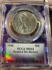 1946 PCGS MS64 DDR Doubled Die Reverse Walking Liberty Half Dollar Silver 50C