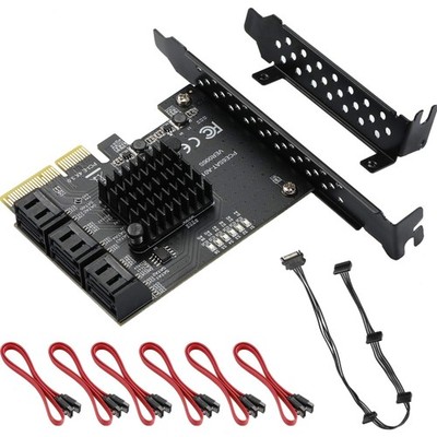 PCI-E SATA Karte 6 Ports SATA 3.0 Erweiterungskarte für SSD HDD PCIE X4