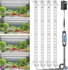 Wiaxulay Indoor Plant Grow Lights - Full Spectrum 6000K LED Strips with Timer