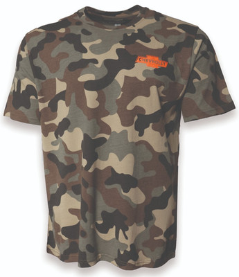 2-Sided Shirt Chevrolet Men's Woodland Camo Graphic Tee   Large GMKQ-U0372A,