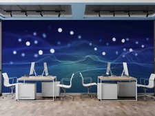 3D Office Digital Technology Self-adhesive Removeable Wallpaper Wall Mural