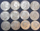 1964 D Kennedy Half Dollar 90% Silver - Lot Of 12 Condition Varies a