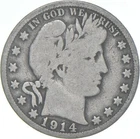 1914-S Barber Half Dollar Average Circ 90% Silver *3303