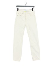 & Other Stories Women's Jeans W 28 in Cream Cotton with Elastane Skinny