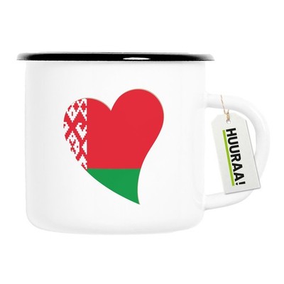 Emaille Tasse Belarus Flagge Herz Geschenkidee Belarus Geschenk Präsent Mitbring
