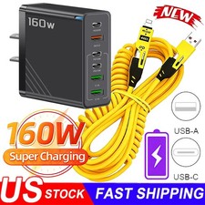 160W 6-Port Type C Charger Fast Charging QC3.0 For Samsung iPhone Android Phone