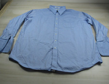 Paul Fredrick Shirt Mens 19 37 3XL Blue Button Down Dress French Cuff Two Ply