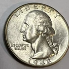 Washington Quarter Dollar 1948 Philadelphia Mint-EF to AU  Great Condition    #7