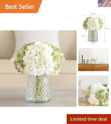 Chic Hydrangeas in Glass Vase - Versatile Floral Arrangement for Any Occasion