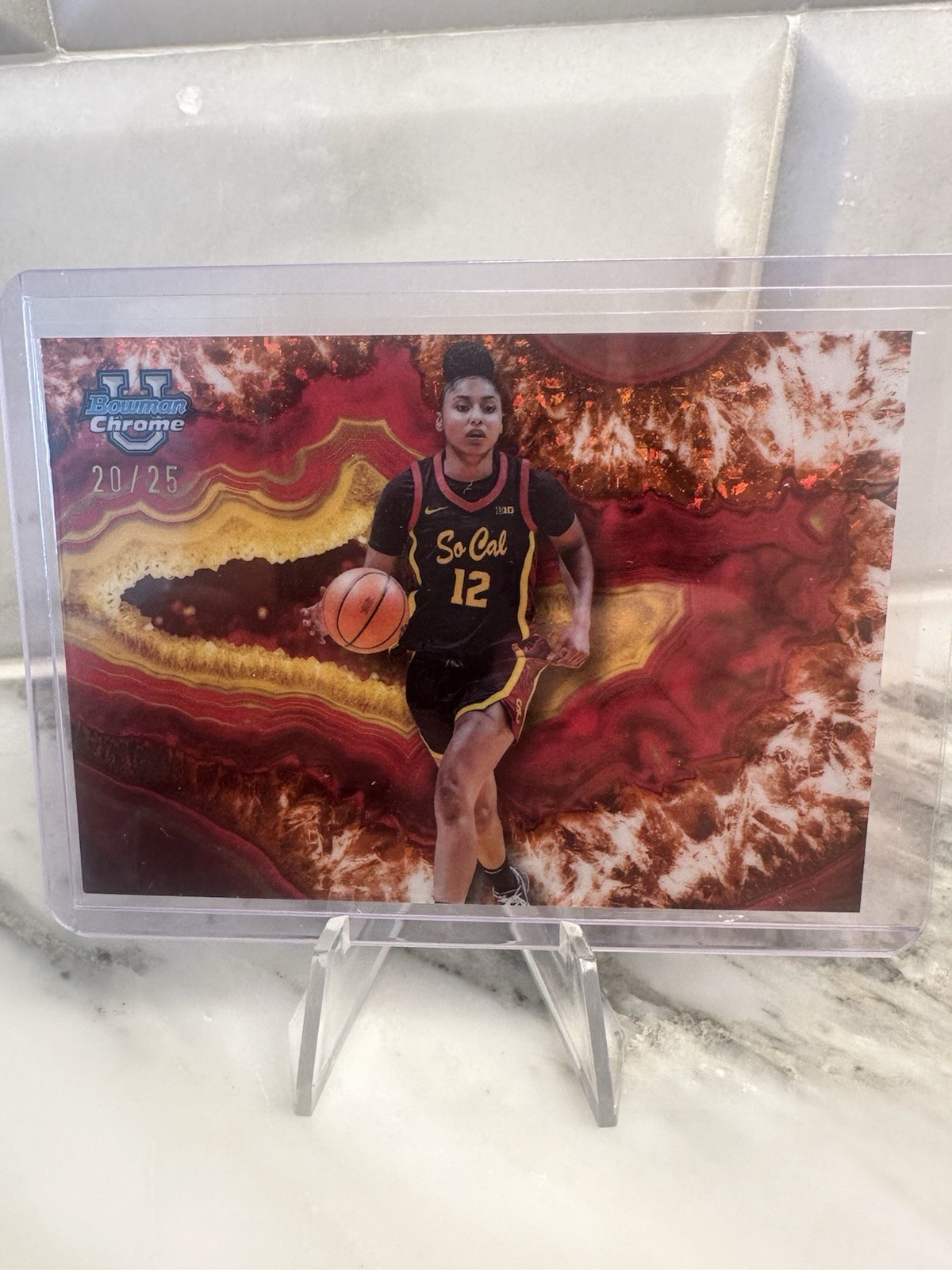 2025-26 Bowman Chrome JuJu Watkins 🔥 ORANGE Crystalized 20/25 🔥 SSP Case Hit