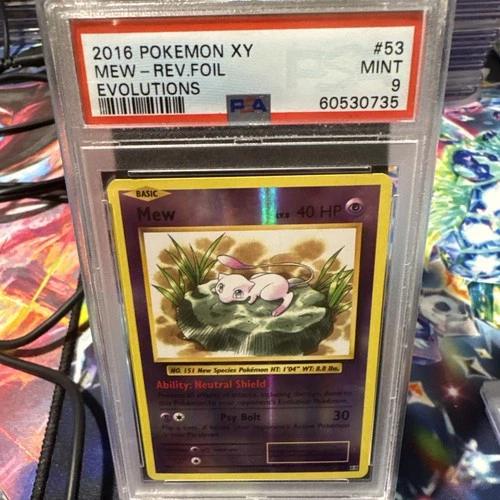 PSA 9 MINT Mew Evolutions Reverse Holo XY 2016 Pokemon 53/108