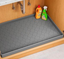 New Under Kitchen Sink Mat  34  x22  x1   Silicone Waterproof Mat Grey