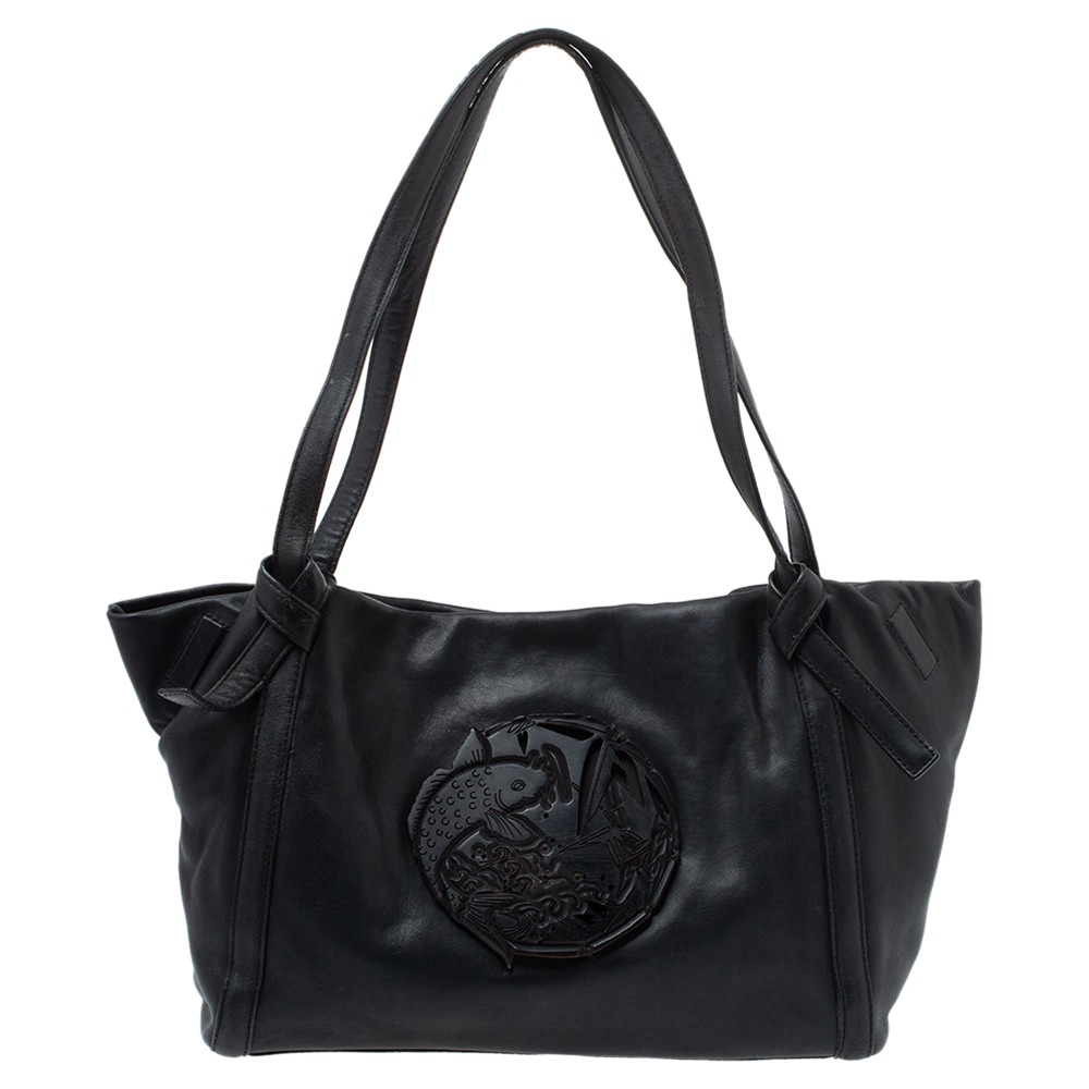 バッグ KENZO tote bag black leather Kenzo Black Leather Koi Fish Tote | eBay
