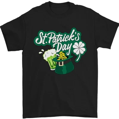 Jour de la st Patrick Drôle Irlandais Irlande Vacances T-Shirt 100% de Coton - Photo 1/4