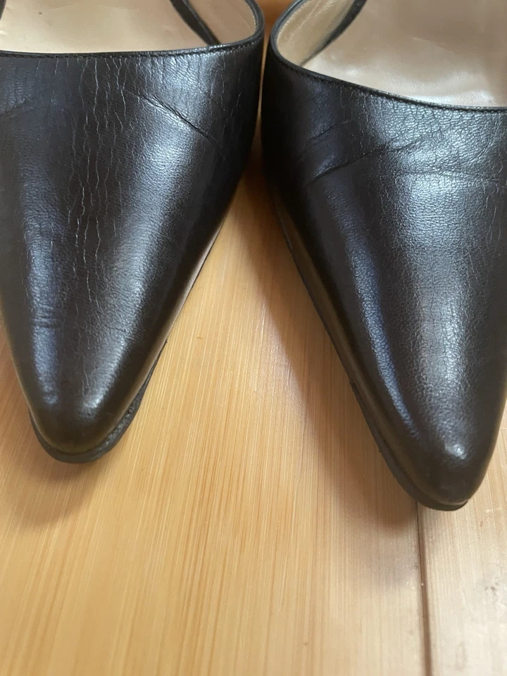 Jimmy Choo Puntera Punta Negra Clásica Eslinga, Talla 36.5 Foto 4 de 4