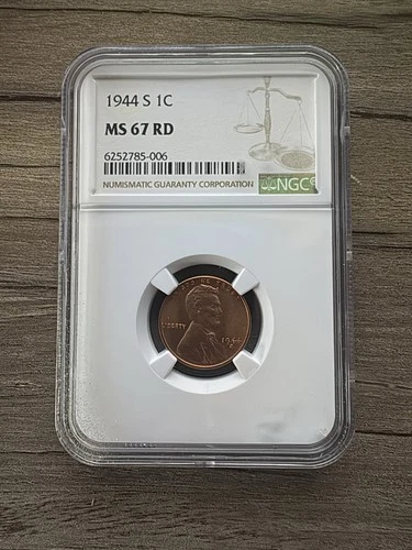 1944-S Lincoln Cent MS67 RD NGC