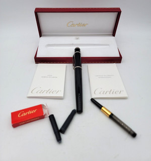 Cartier Diabolo De Cartier Fountain Pen Black Resin W/Box Lot.H58