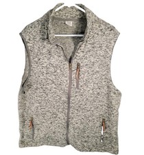 Cody James Sweater Fleece Vest XL Gray Heather Full Zip Western Ranch Layering