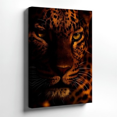 Canvas Leopard Close Poster Up Portrait Wild Cat Animal Living Room Home Print