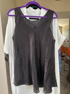 A True Vintage Piece: URU Black 100% Silk Sleeveless Top