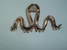 SNAKE GOLD TONE METAL HAIR CLAW CLIP UP DO HAIR ACCESSORY